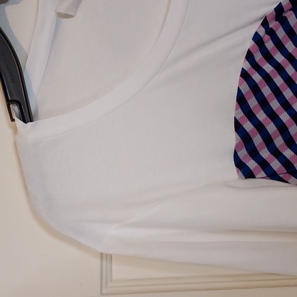 Diane Von Furstenberg Annalise Ruched Mesh Cotton Mini Dress In Gingham - Picture 8 of 12